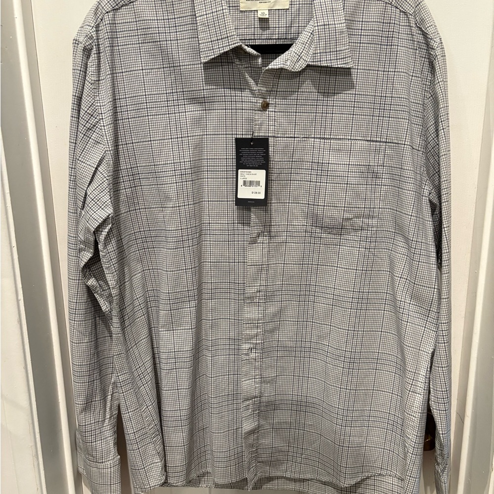 WRK Gray Lightweight Casual Button Down Shirt 100% cotton XL